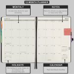 Planner 2023-2024 - 2023-2024 Academic Weekly Monthly Planner, July 2023 - June 2024, 8.5" x 11", Leather Cover with Thick Paper, Back Pocket with Notes Pages - Rose Gold - Image 4